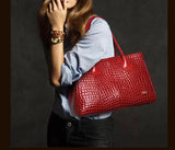 Quintessential Crocodile grain Mesh Tote Bag