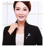 JRFBC003 Fashion Charm Blue Rose Brooch