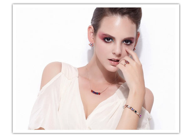 NLFA008 Charm Rectangles Chain Pendant Necklace