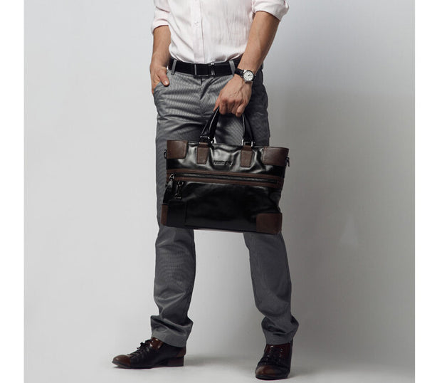 Fashion Coffee Edges Black Briefcase