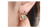 ERFA081 Fashion Charm Water Cube with Ties Stud Earrings