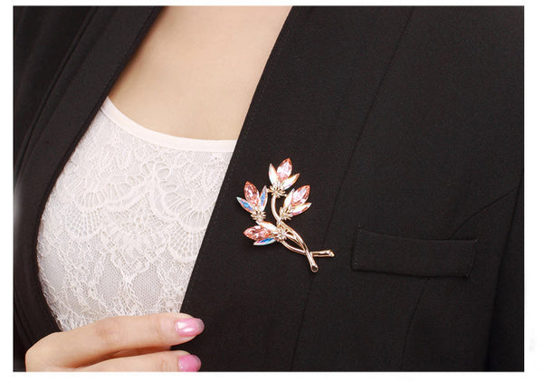 JRFBC010 Fashion Charm Big Branch Of Flower Brooch