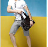 Fashion Solid Durable Brown Duffle Travel Bag