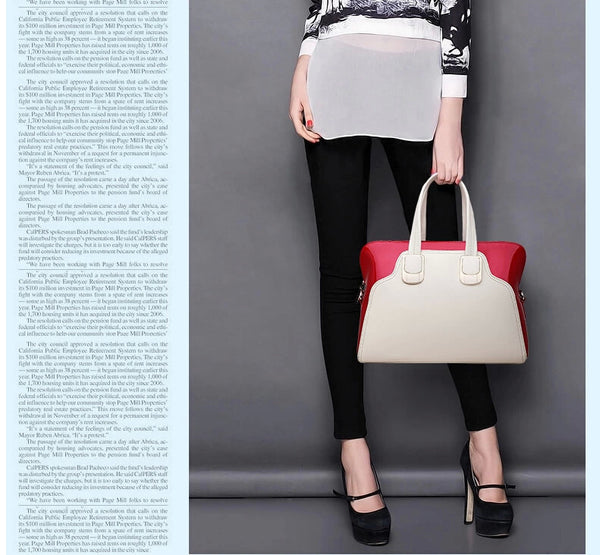 Fashionable Two-tone Colorblock Tote Bag
