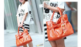 Charm Glittery Pebbled Mesh Tote Bag