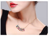 NLFA086 Fancy Linked Water Drops Pendant Necklace