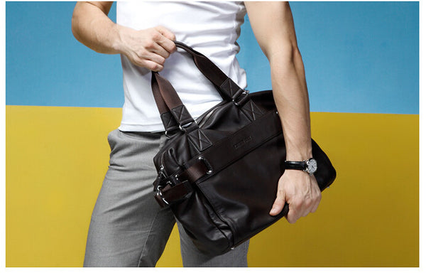 Fashion Solid Durable Brown Duffle Travel Bag