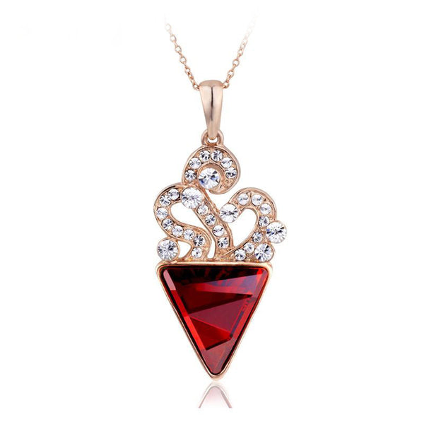 NLFA003 Charm Monogram Triangle Pendant Necklace