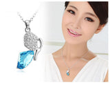 NLFA184 Charm Crystal Shoe Pendant Necklace