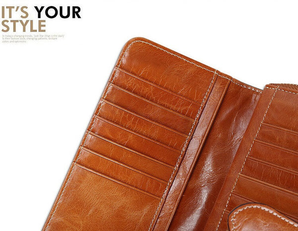 Fashion Solid Long Size Brown Wallet