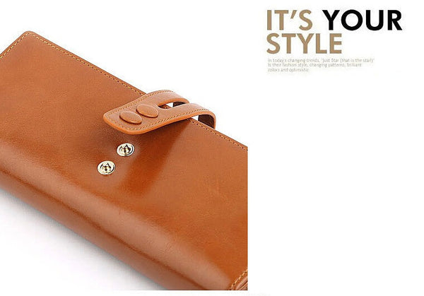 Charm Durable Solid Brown Long Size Women Wallet