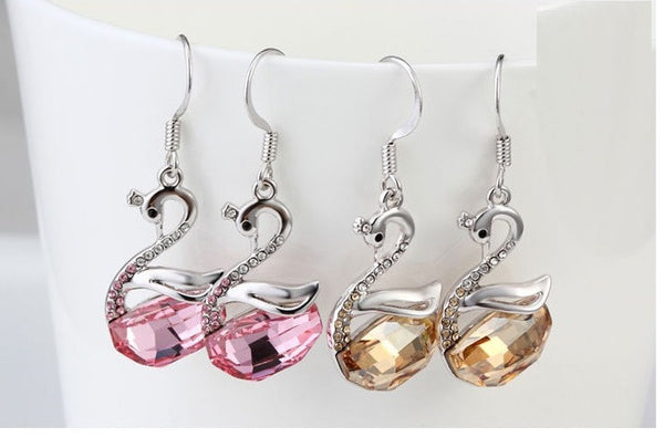 ERFA235 Fashion Charm Comic Swan Dangle Earrings