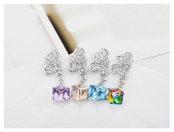 ERFA202 Fashion Charm Water Cube Stud Earrings
