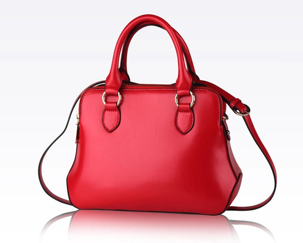 Charm Princess Solid Double Top Zippers Tote Bag