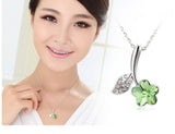 NLFA188 Charm Flower with Leaf Pendant Necklace