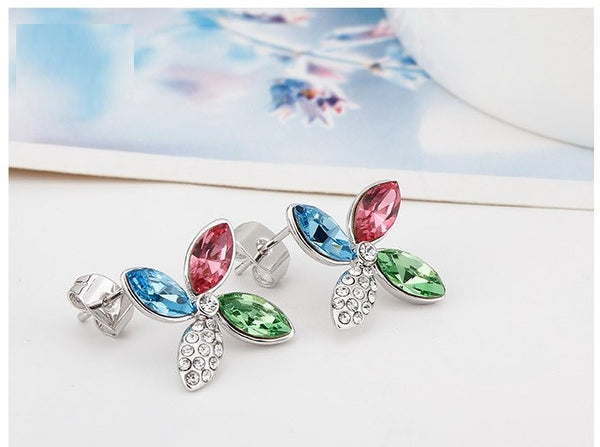 ERFA213 Fashion Charm Big Colorful Pinwheel Stud Earrings