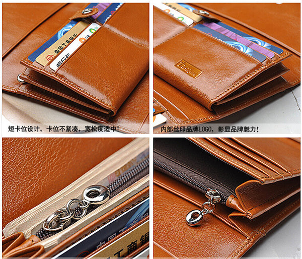 Fashion Brown Solid Long Size Wallet