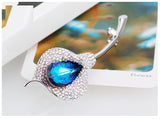 JRFBC003 Fashion Charm Blue Rose Brooch
