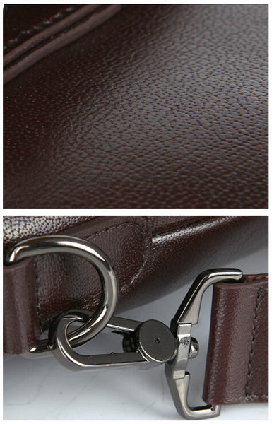 Fashion Beige Top Brown Crossbody Briefcase
