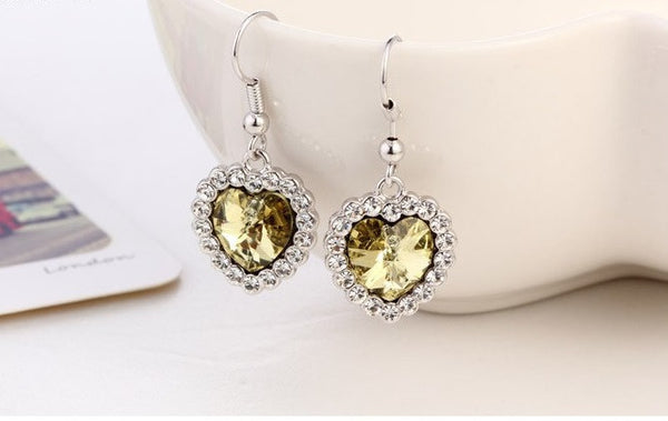 ERFA195 Fashion Charm Heart of the Ocean Dangle Earrings