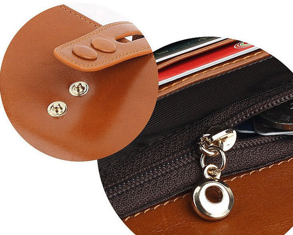 Charm Durable Solid Brown Long Size Women Wallet