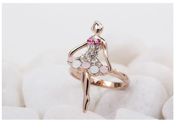 RiFA011 Fashion Charm Dancer Ballet Girl Ring