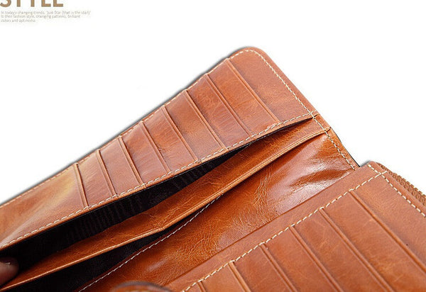 Fashion Solid Long Size Brown Wallet