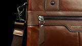 Charm Durable Solid Brown Briefcase Messenger