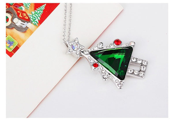 NLFA297 Charm Christmas Tree Pendant Necklace