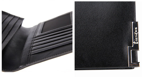 Charm Two Sizes Solid Black Men Wallet