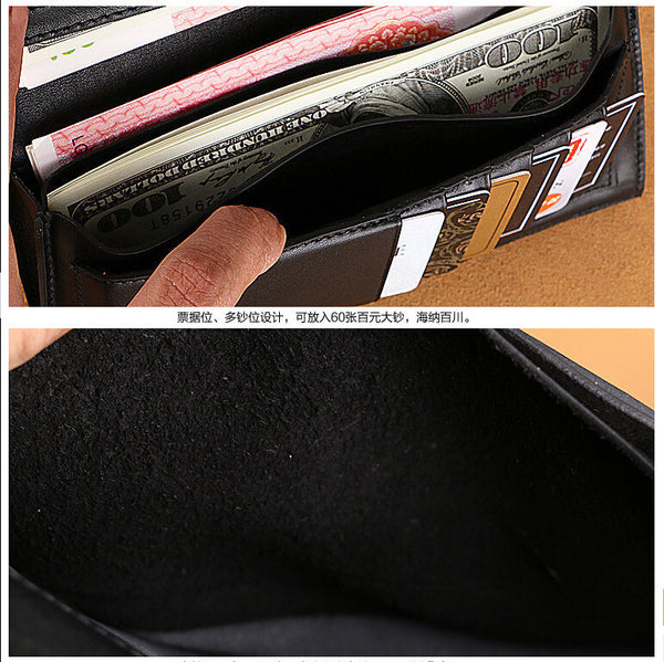 Charm Solid Black Long Size Wallet