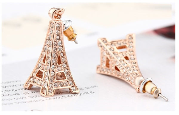 ERFA101 Classical Charm Eiffel Tower Stud Earrings