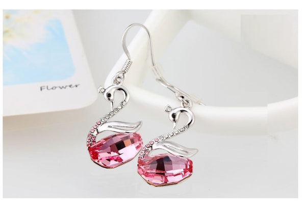 ERFA235 Fashion Charm Comic Swan Dangle Earrings