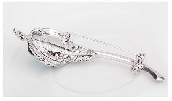 JRFBC003 Fashion Charm Blue Rose Brooch