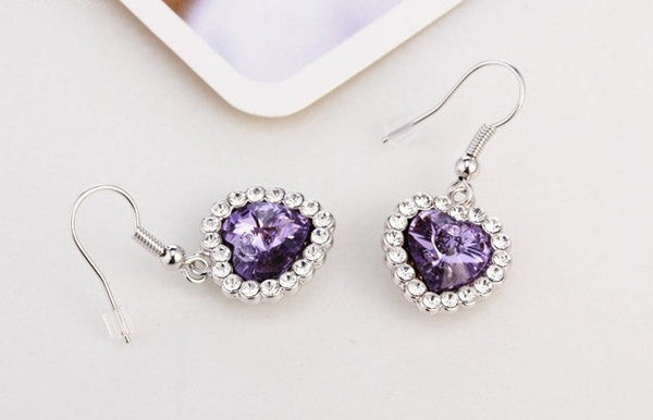 ERFA195 Fashion Charm Heart of the Ocean Dangle Earrings