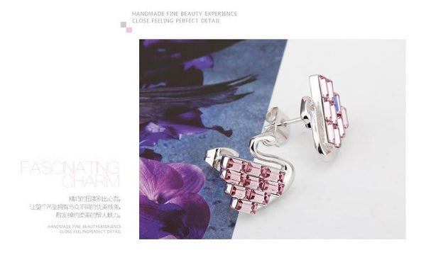 ERFA216 Trendy Charm Swan Stud Earrings