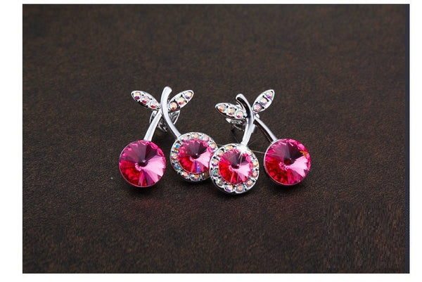 ERFA241 Fashion Charm Fancy Cherry Stud Earrings