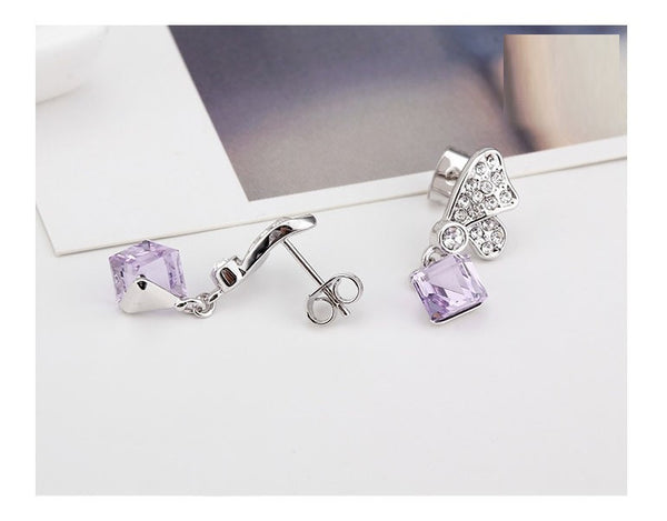 ERFA202 Fashion Charm Water Cube Stud Earrings