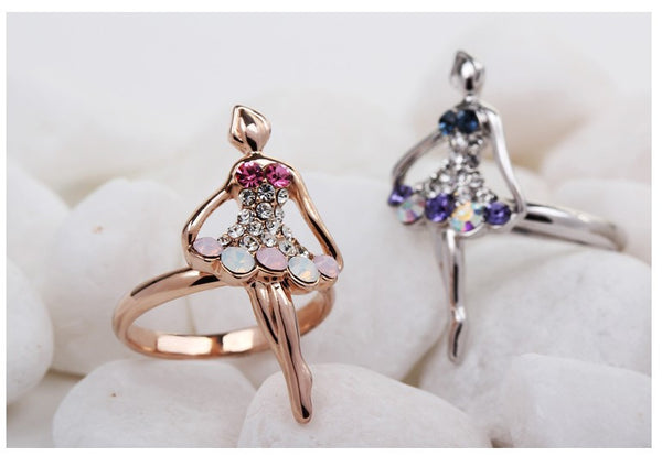 RiFA011 Fashion Charm Dancer Ballet Girl Ring