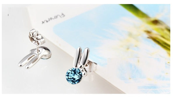 ERFA194 Fashion Charm Jade Rabbit Stud Earrings
