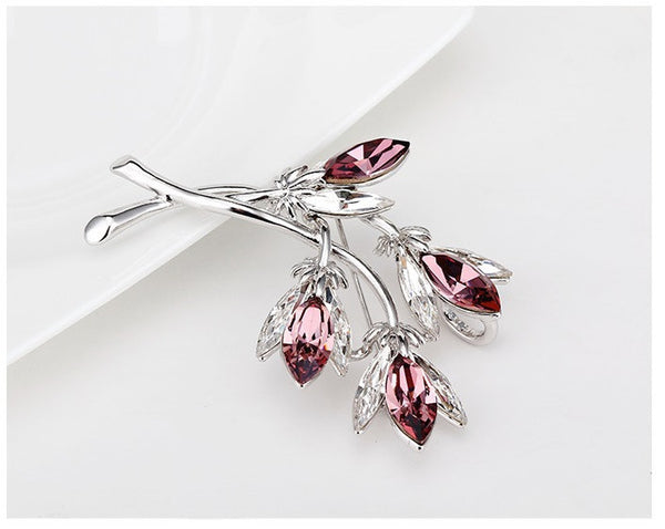 JRFBC010 Fashion Charm Big Branch Of Flower Brooch