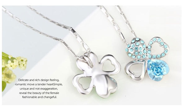 NLFA199 Charm Dream Four-Leaf Clover Pendant Necklace