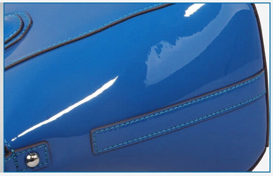 Mirror Enamelled Leather Solid Tote Bag