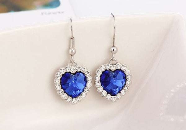 ERFA195 Fashion Charm Heart of the Ocean Dangle Earrings