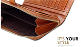 Fashion Solid Long Size Brown Wallet