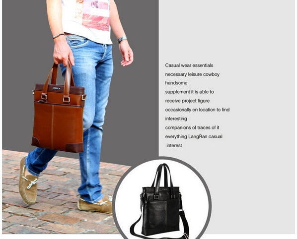 Fashion Dark Edges Briefcase Messenger