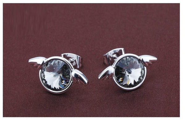 ERFA205 Fashion Charm Angel with Wings Stud Earrings