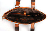 Vintage Solid Brown Crossbody Briefcase