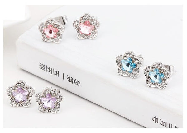 ERFA201 Fashion Charm Water Lily Stud Earrings