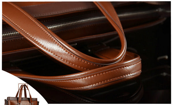 Fashion Dark Edges Brown Briefcase Messenger